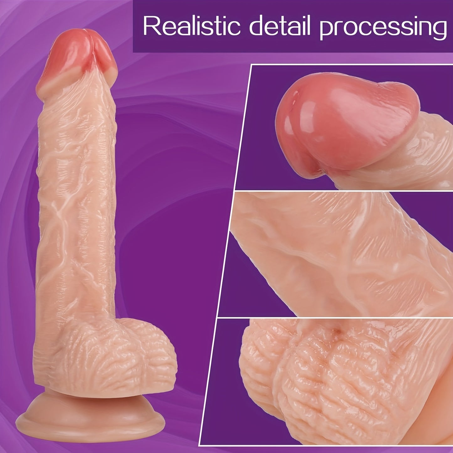 7-Inch Realistic Silicone Dildo With Strong Suction Cup - Waterproof, Latex-Free For Hands-Free Play - Ideal For Beginners & Couples
