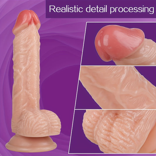 7-Inch Realistic Silicone Dildo With Strong Suction Cup - Waterproof, Latex-Free For Hands-Free Play - Ideal For Beginners & Couples