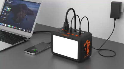 Portable Power Station 150W Small Solar Generator With LiFePo4 Battery 99Wh (LFP), PD18W, USB QC3.0, 2 110V AC Outlet, Outdoor LED For CPAP Home Camping Emergency Backup