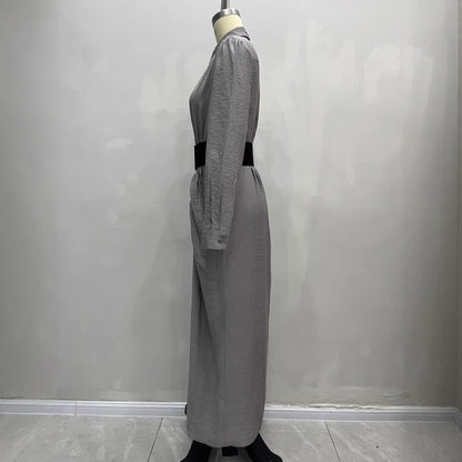Collar breasted shirt dress with waistband dress