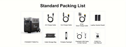 FOSSiBOT F3600 Pro Solar Generator, 3840 Wh LiFePO4 Portable Power Station, 3 X 230 V AC Output 3600 W 7200 W Peak, Storm Generator, Fast Power Storage, Charging, Travel Power Station, Outdoor Road Trips, Christmas, Festival,