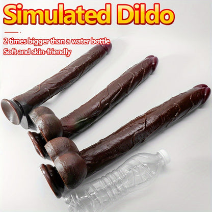 1pc Black Extra Long Dildo, Liquid Silicone Long Simulation Dildo, For Women Masturbation Dildo, Couple Sexy Adult Supplies Fake Penis