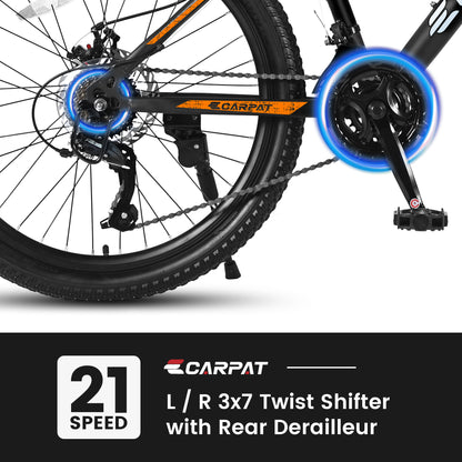 S26102 26 Inch Mountain Bike, Shimano 21 Speeds With Mechanical Disc Brakes, High-Carbon Steel Frame, Suspension Bikes Mountain Bicycle For Teenagers