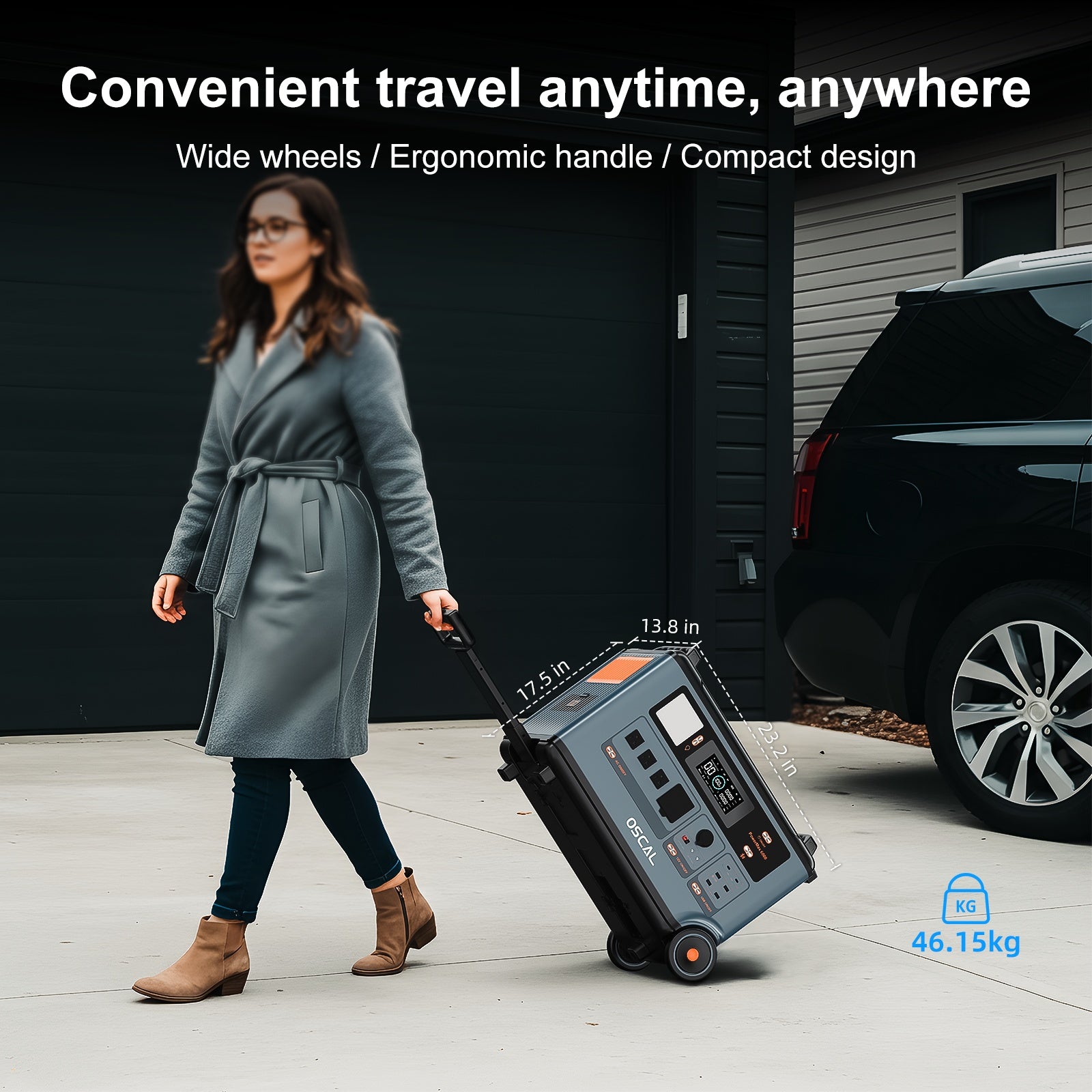 Blackview OSCAL PowerMax 6000 Solar Generator with 400W Solar Panel | 120V/240V 3600Wh Power Station, 6000W AC Outlets (7200W Peak), 2200W AC Charging/2400W Solar Charging, Emergency for Home, Battery Backup, Bonus 3