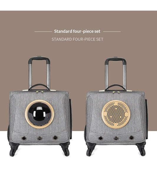 Universal-wheel Portable Pet Travel Carrier