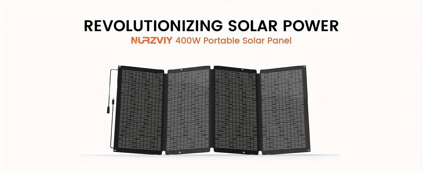 NURZVIY 400/200 Watts Foldable Solar Panel, Luggable & Durable, Portable 400W/200 Solar Charger Complete With Adjustable Stand Case, 40V For Outdoor Adventures RV Solar Generator, Without Battery
