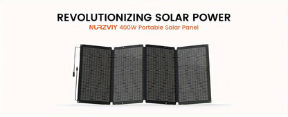 NURZVIY 400/200 Watts Foldable Solar Panel, Luggable & Durable, Portable 400W/200 Solar Charger Complete With Adjustable Stand Case, 40V For Outdoor Adventures RV Solar Generator, Without Battery