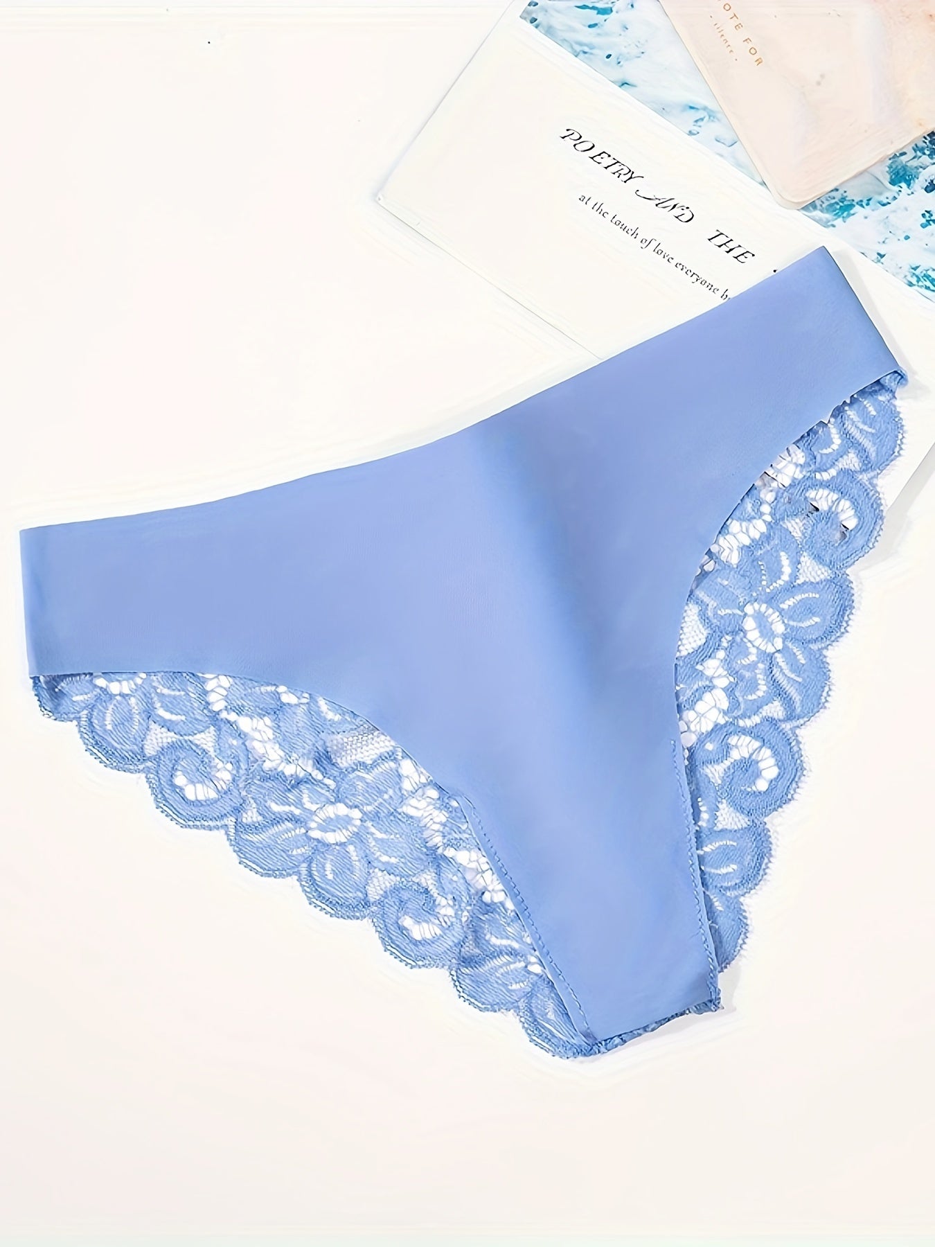 3Pcs Women's Sexy Lace Briefs Seamless Comfortable Panties Low-waist Underwear Ladies Intimate Plus Size Lingerie Exquisite Floral Set Bikini Briefs.