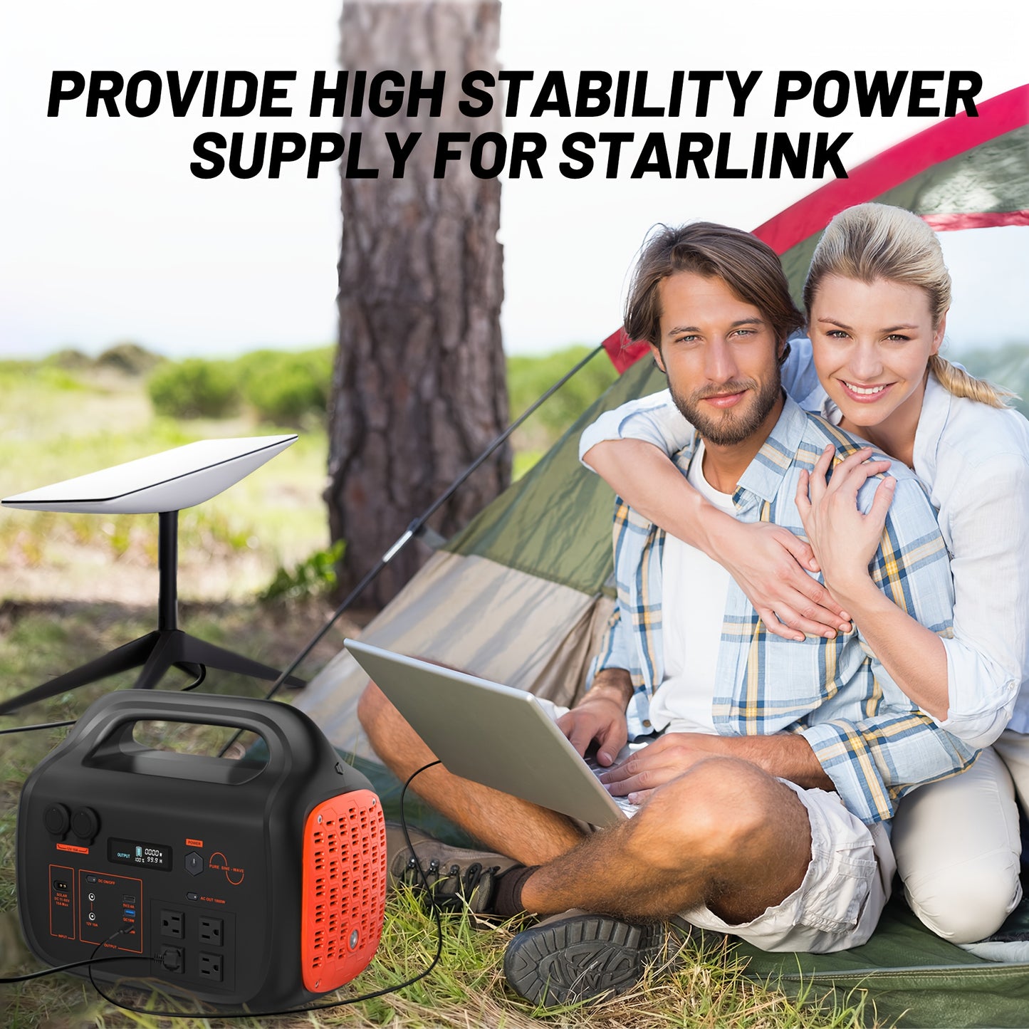 INNOVATIVE LIFE 1800W/1024Wh Portable Power Station With 200W Solar Panel, UPS Function, 1024Wh LiFePO4 Battery, UPS Function For Emergency, Power Bank For Camping Solar Generator, Pure Sine Wave, 1.2 Hour Fast Full Charge