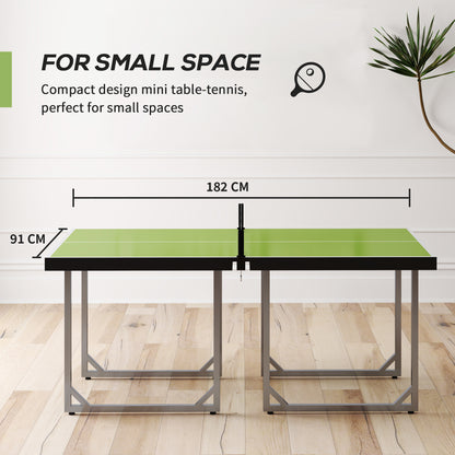 6ft Table Tennis Table, Ping Pong Table With Net, Foldable And Portable Ping Pong Set For Indoor Outdoor Use, Easy Assemble, Midsize, Green