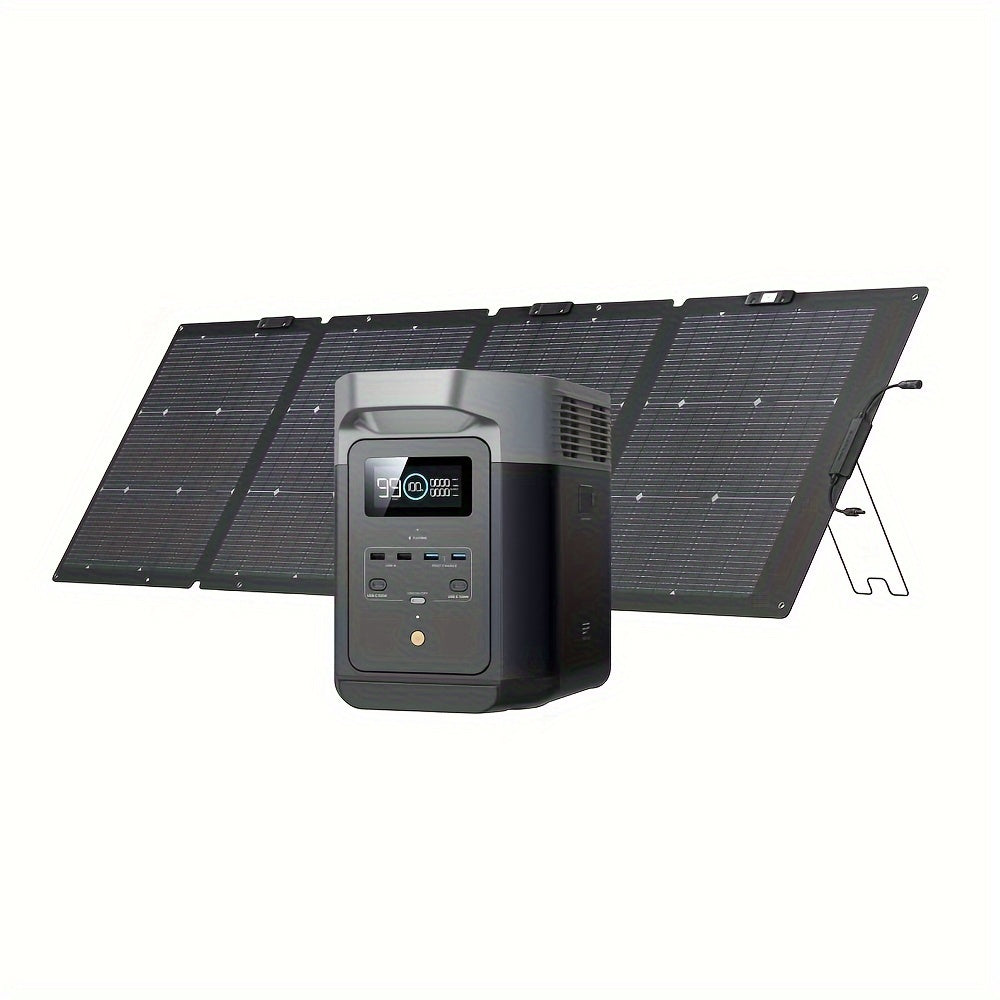 EF ECOFLOW Portable Power Station DELTA 2, 950Wh LiFePO4 (LFP) Battery, Fast Charging, Solar Generator(with Solar Panel ) For Home Backup Power, Camping & RVs