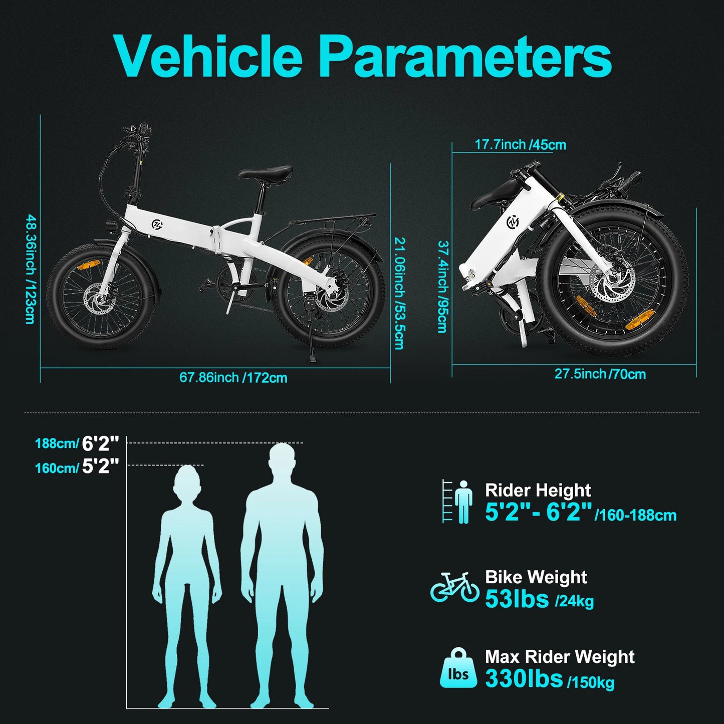 WindChaser 48V Lithium Battery Electric Bike HighCarbon Steel Bicycle with Geared Assist for Long Rang Adult Bike Foldable Ebike