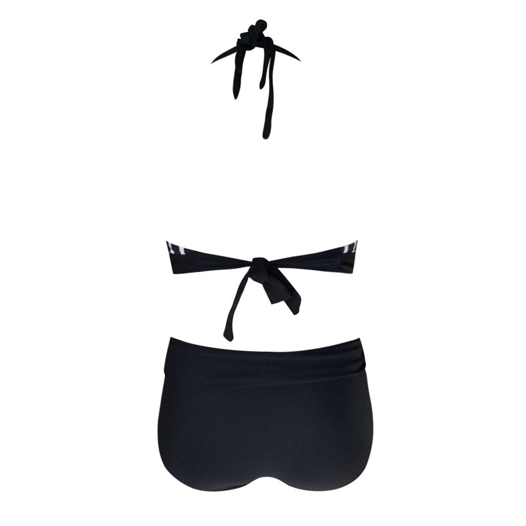 Sexy Bandage Bikinis Women High Waist Bikini Plus Size Womens Solid Beach Bathing Suits Sports Swimsuit Patchwork Beachwear