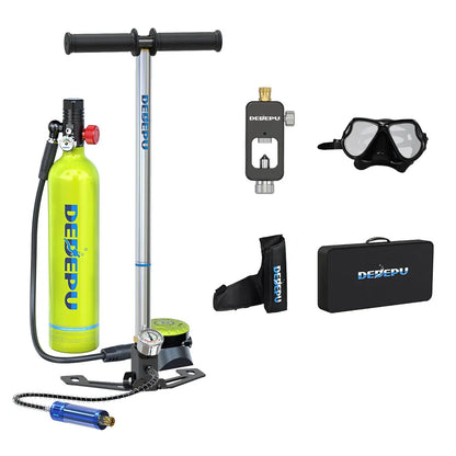US Warehouse Stock 1L Scuba Air Oxygen Cylinder Tank Diving Equipment with Hand Pump for Underwater Breathing
