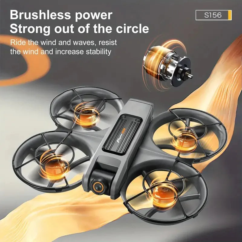 [2025 New S156 Drone]  HD Dual Camera, 12.5cm/4.92-inch Screen Remote Control, Brushless Powerful Motor,Optical Flow Positioning