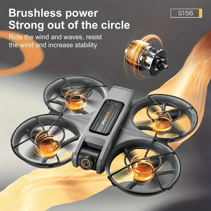 [2025 New S156 Drone]  HD Dual Camera, 12.5cm/4.92-inch Screen Remote Control, Brushless Powerful Motor,Optical Flow Positioning