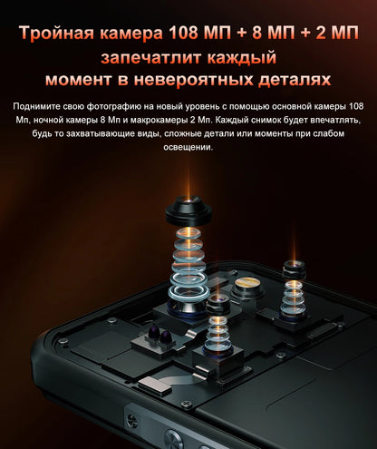 World Premiere OUKITEL WP55 5G Rugged Phone 36GB(12+24) 256GB 11000mAh 33W Smartphone 6.6” 120Hz FHD+ 108MP Android 15 Cellphon