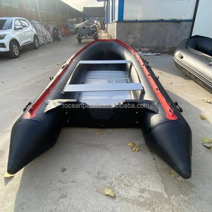 China PVC Hypalon Pro Marine Grade Super Sport Dinghy Tender Boat Aluminum Floor Portable Inflatable Fishing Boat CE Drifting