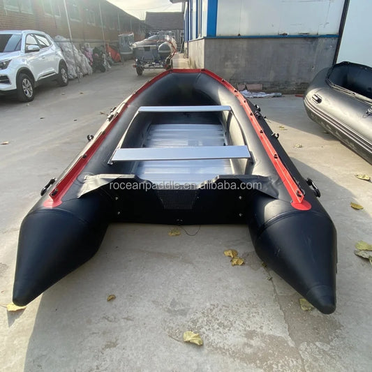 China PVC Hypalon Pro Marine Grade Super Sport Dinghy Tender Boat Aluminum Floor Portable Inflatable Fishing Boat CE Drifting