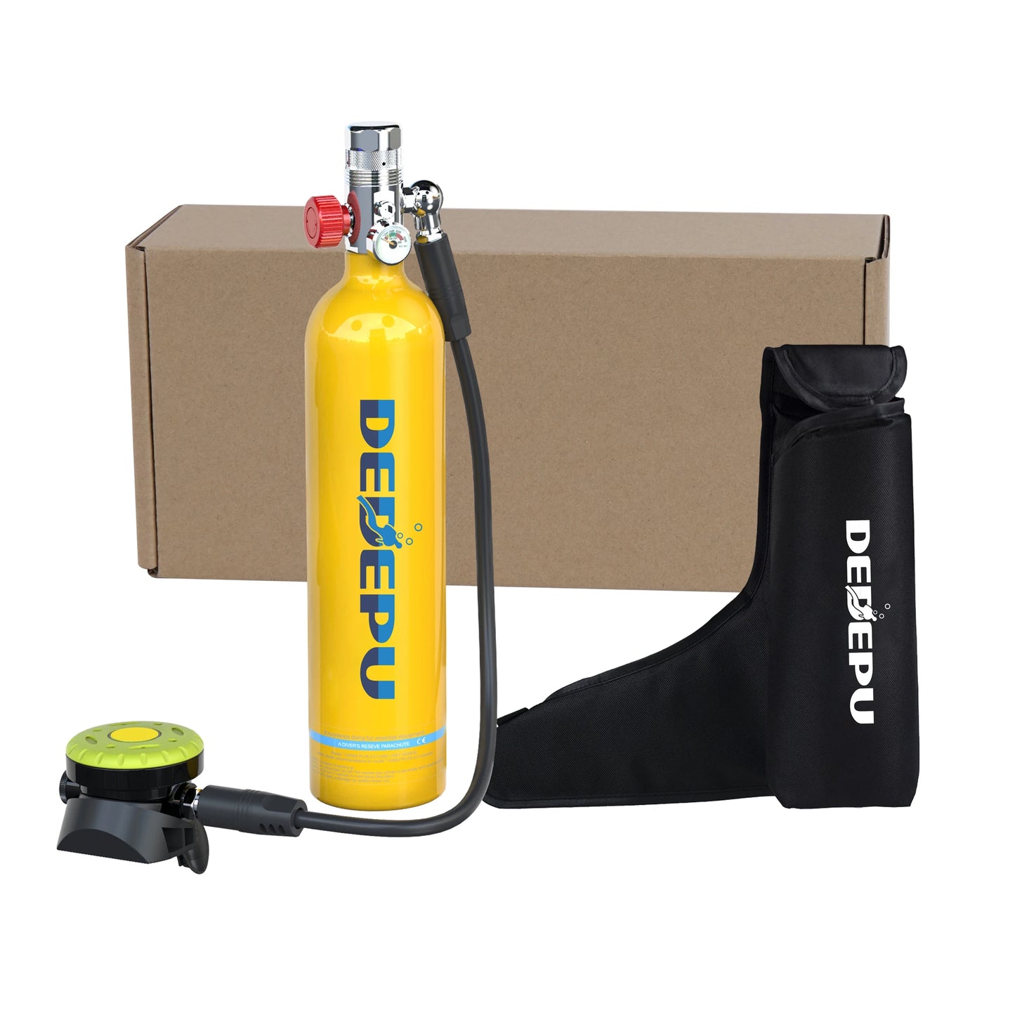 US Warehouse Stock 1L Scuba Air Oxygen Cylinder Tank Diving Equipment with Hand Pump for Underwater Breathing