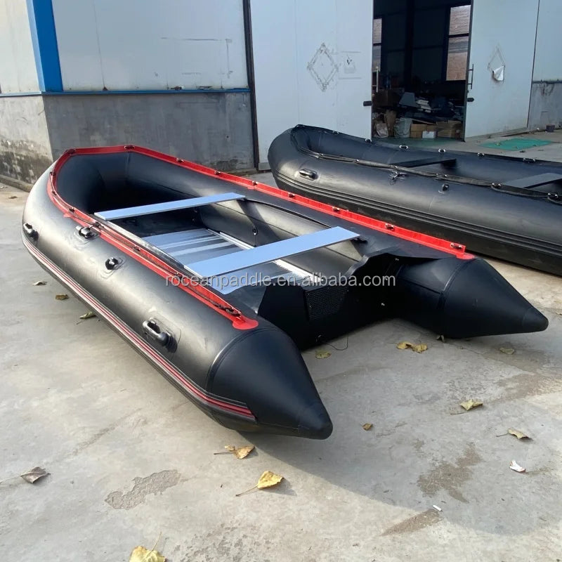 China PVC Hypalon Pro Marine Grade Super Sport Dinghy Tender Boat Aluminum Floor Portable Inflatable Fishing Boat CE Drifting