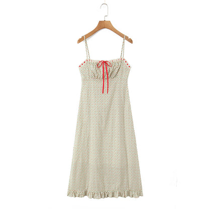 Floral camisole skirt long skirt