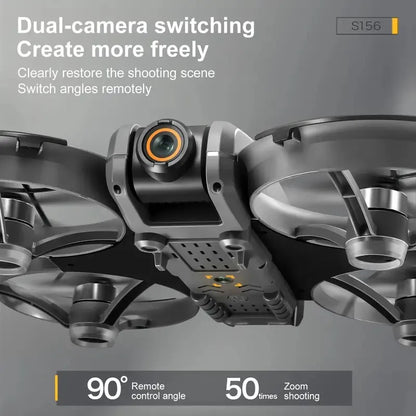 [2025 New S156 Drone]  HD Dual Camera, 12.5cm/4.92-inch Screen Remote Control, Brushless Powerful Motor,Optical Flow Positioning