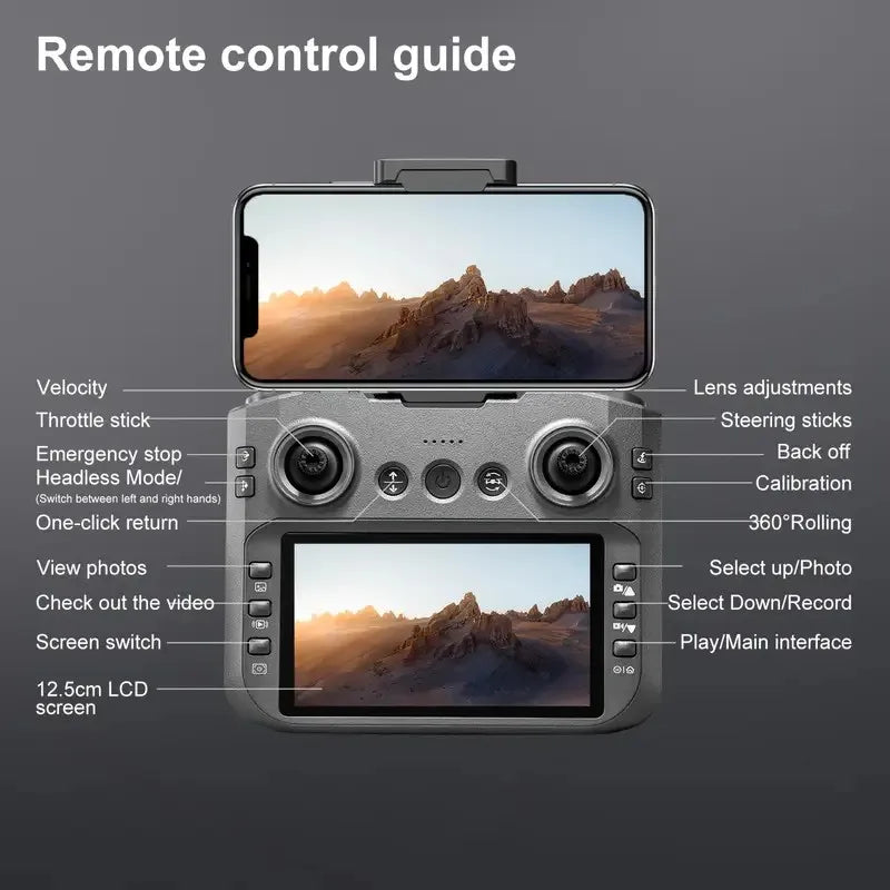 [2025 New S156 Drone]  HD Dual Camera, 12.5cm/4.92-inch Screen Remote Control, Brushless Powerful Motor,Optical Flow Positioning