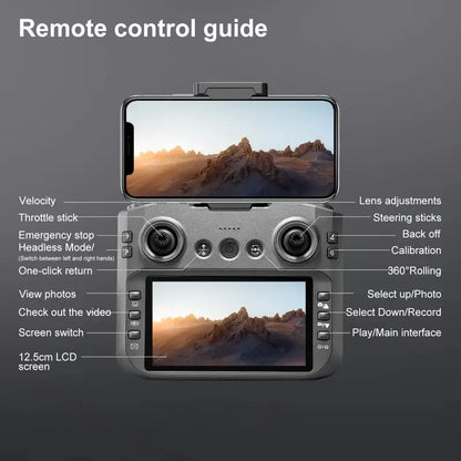 [2025 New S156 Drone]  HD Dual Camera, 12.5cm/4.92-inch Screen Remote Control, Brushless Powerful Motor,Optical Flow Positioning