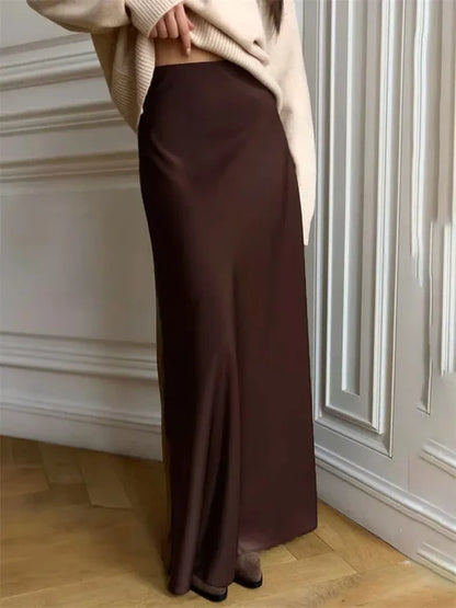 Elegant White Skirts for Women Chic Casual Slim Skirts  Spring Autumn Comfortable High Waist A-Line Skirts Female