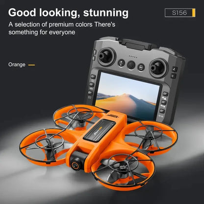 [2025 New S156 Drone]  HD Dual Camera, 12.5cm/4.92-inch Screen Remote Control, Brushless Powerful Motor,Optical Flow Positioning