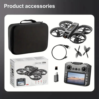 [2025 New S156 Drone]  HD Dual Camera, 12.5cm/4.92-inch Screen Remote Control, Brushless Powerful Motor,Optical Flow Positioning