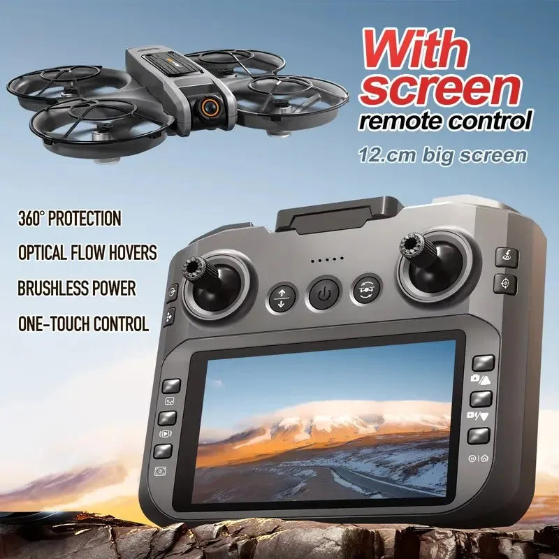 [2025 New S156 Drone]  HD Dual Camera, 12.5cm/4.92-inch Screen Remote Control, Brushless Powerful Motor,Optical Flow Positioning