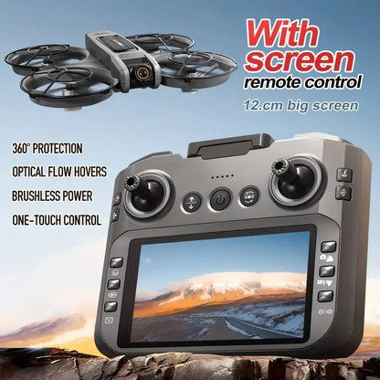 [2025 New S156 Drone]  HD Dual Camera, 12.5cm/4.92-inch Screen Remote Control, Brushless Powerful Motor,Optical Flow Positioning