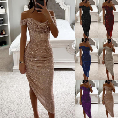 Sparkle Dress with Zipper, Casual Fashion Party Dress,