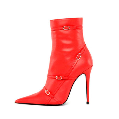 Women's Shoes New Autumn Thin High Heels Sexy Pointed Toe Black Beige Dress Party Wedding Lady Shoes Ankle Boots 41