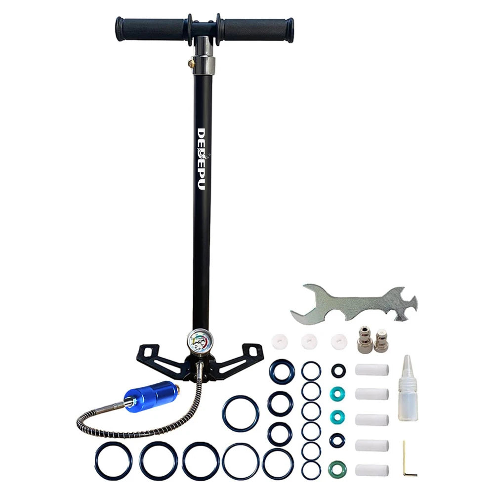 Outdoor Sports Manual Hand Pump Portable High Pressure Air Pump With Pressure Gauge for Scuba Tank
