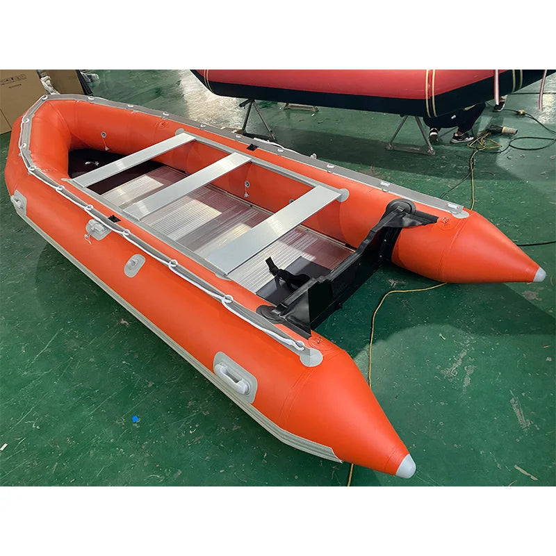 CE Certified 4m 5m 6m Inflatable Fishing Dinghy Hypalon PVC Material Rowing Boat for Drifting Outdoor Activity