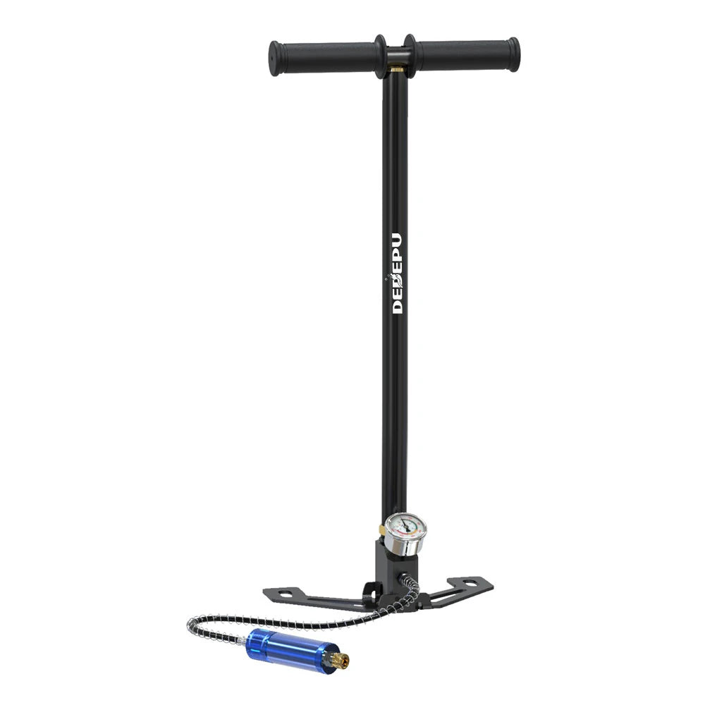 Outdoor Sports Manual Hand Pump Portable High Pressure Air Pump With Pressure Gauge for Scuba Tank