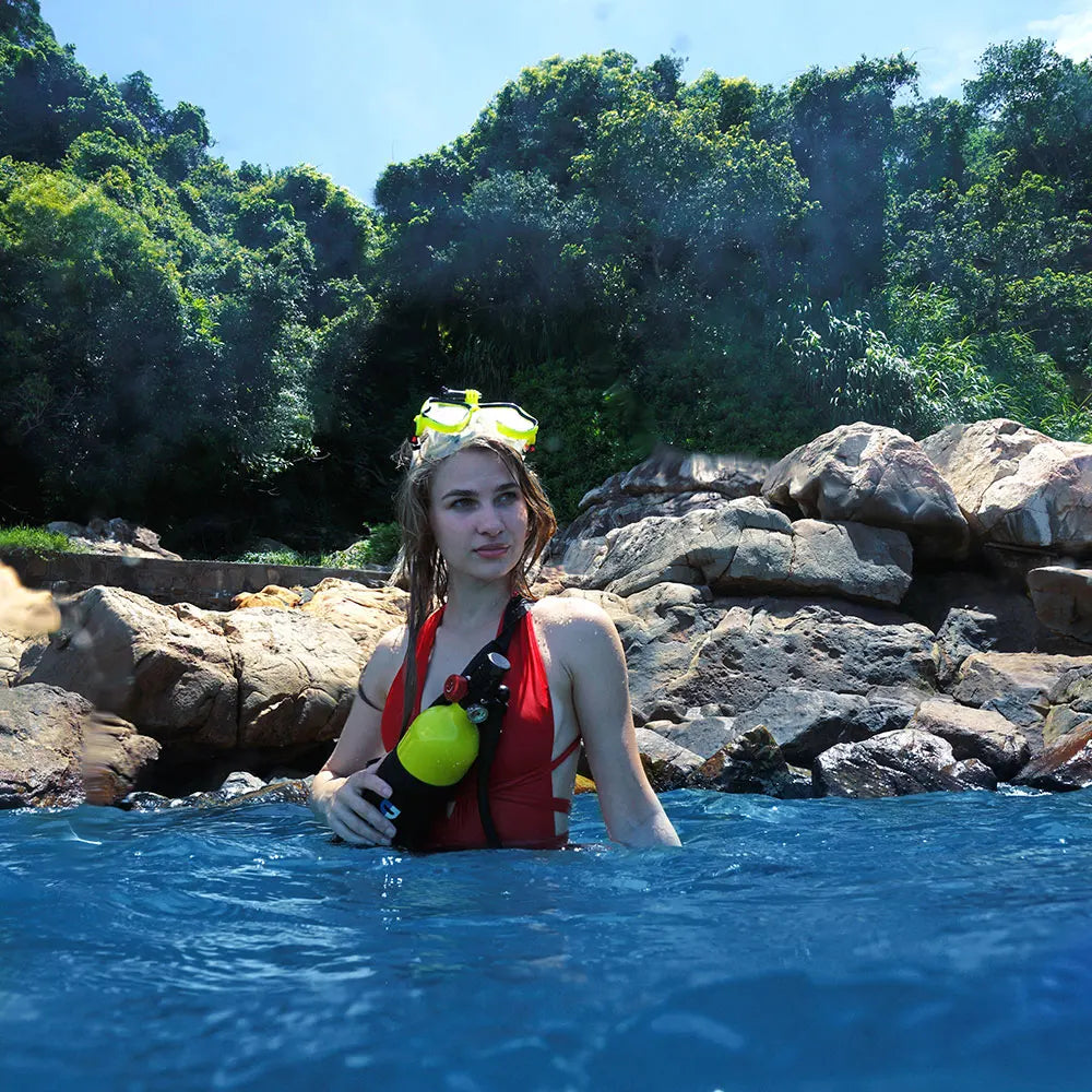 US Warehouse Stock 1L Scuba Air Oxygen Cylinder Tank Diving Equipment with Hand Pump for Underwater Breathing