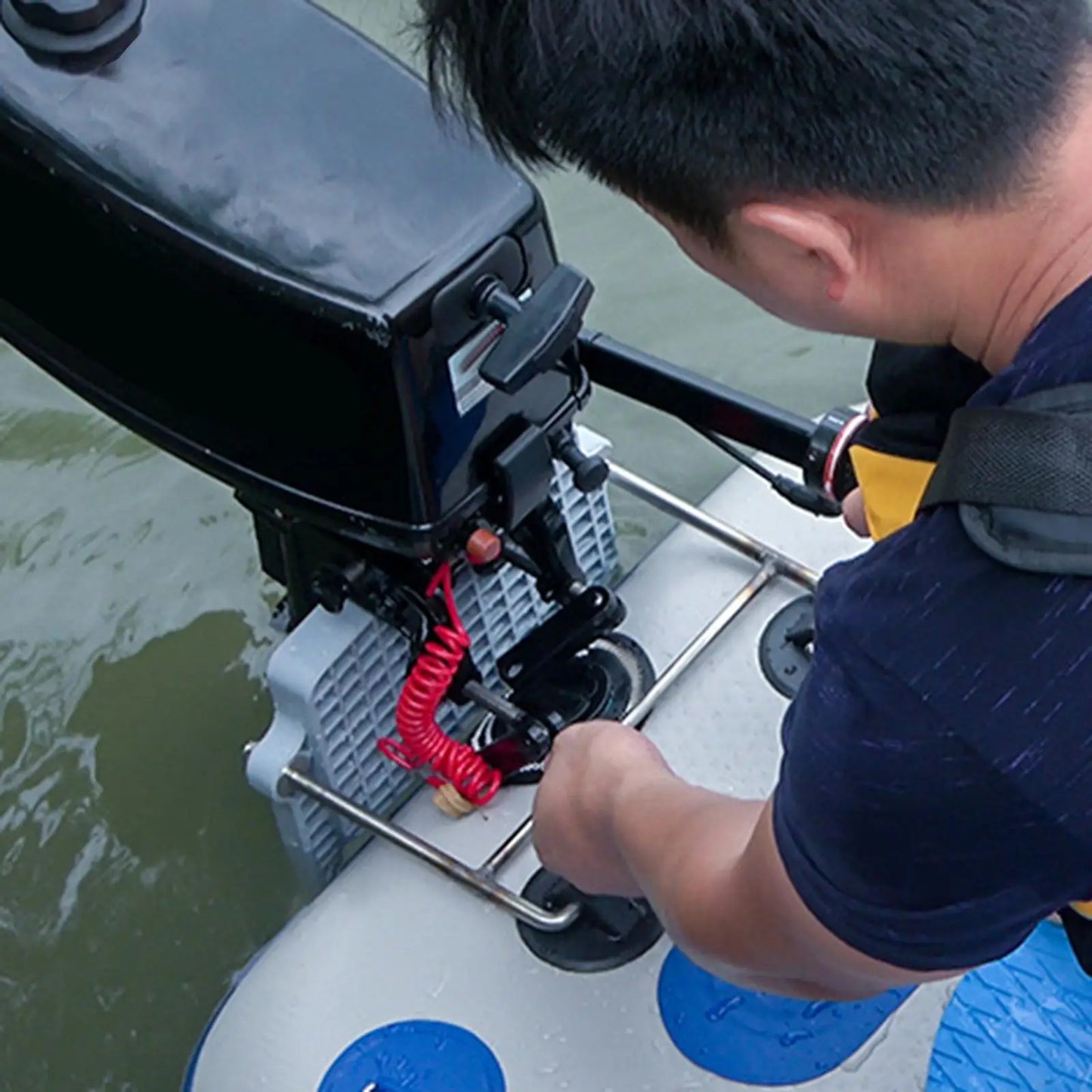 Boat Motor Mount Kit High Performance Outboard Motor Stand for Fishing Kayaks Inflatable Boats Paddle Boards Rubber Dinghies
