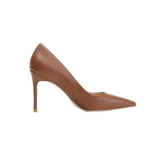 Tikicup Solid Khaki Brown Matte Women Pointed Toe Stiletto High Heels Slip On OL Dress Shoes Elegant Ladies Formal Pumps