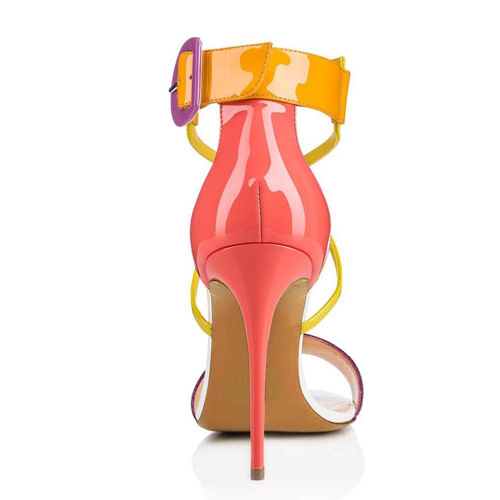 Chinese Handmade Colorful Sweet Prince Party Dress Shoes High Heels Womens Sandals