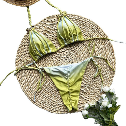 Bikini with Tie-Dye Design for Women's Swimsuit