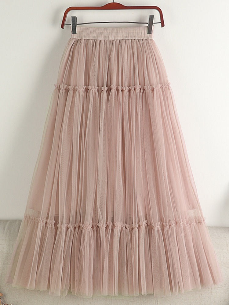 Tulle A Line Midi Long Skirts