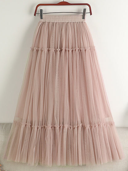 Tulle A Line Midi Long Skirts
