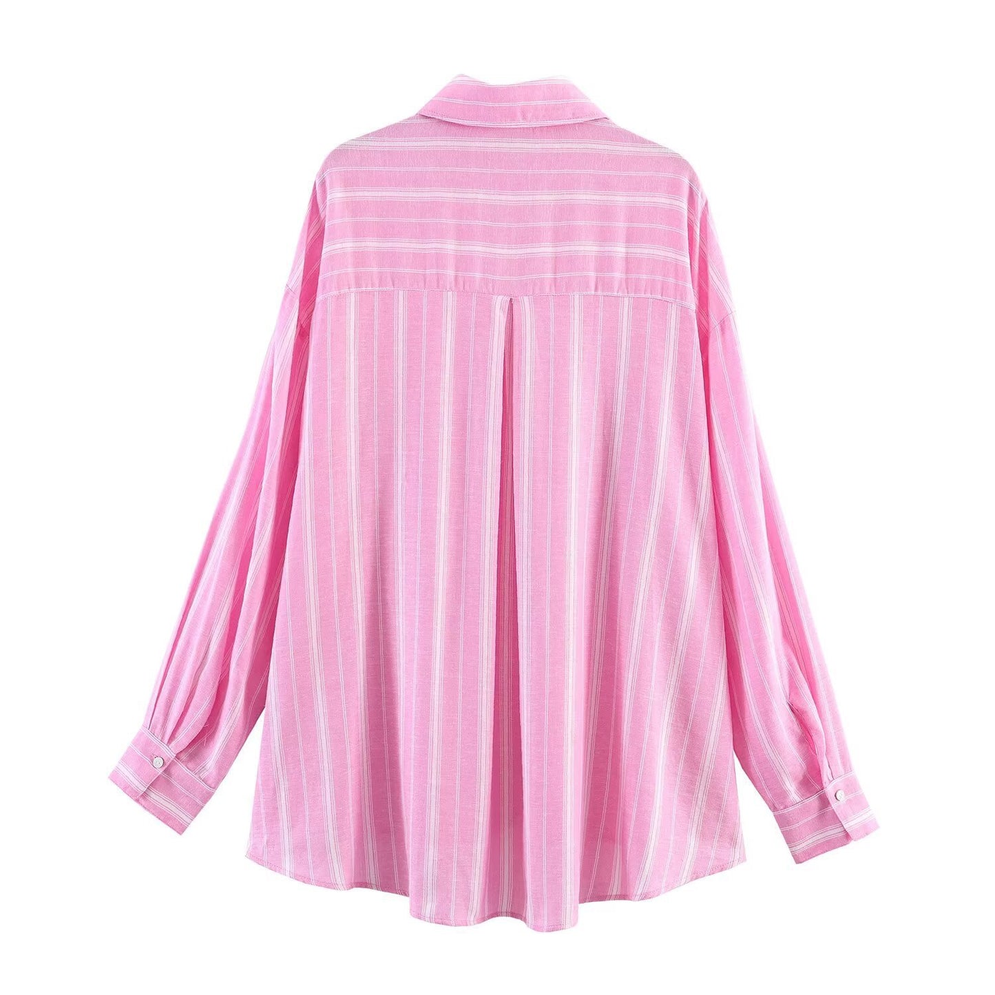 Style Striped Shirt Dress Mid-Length Dress