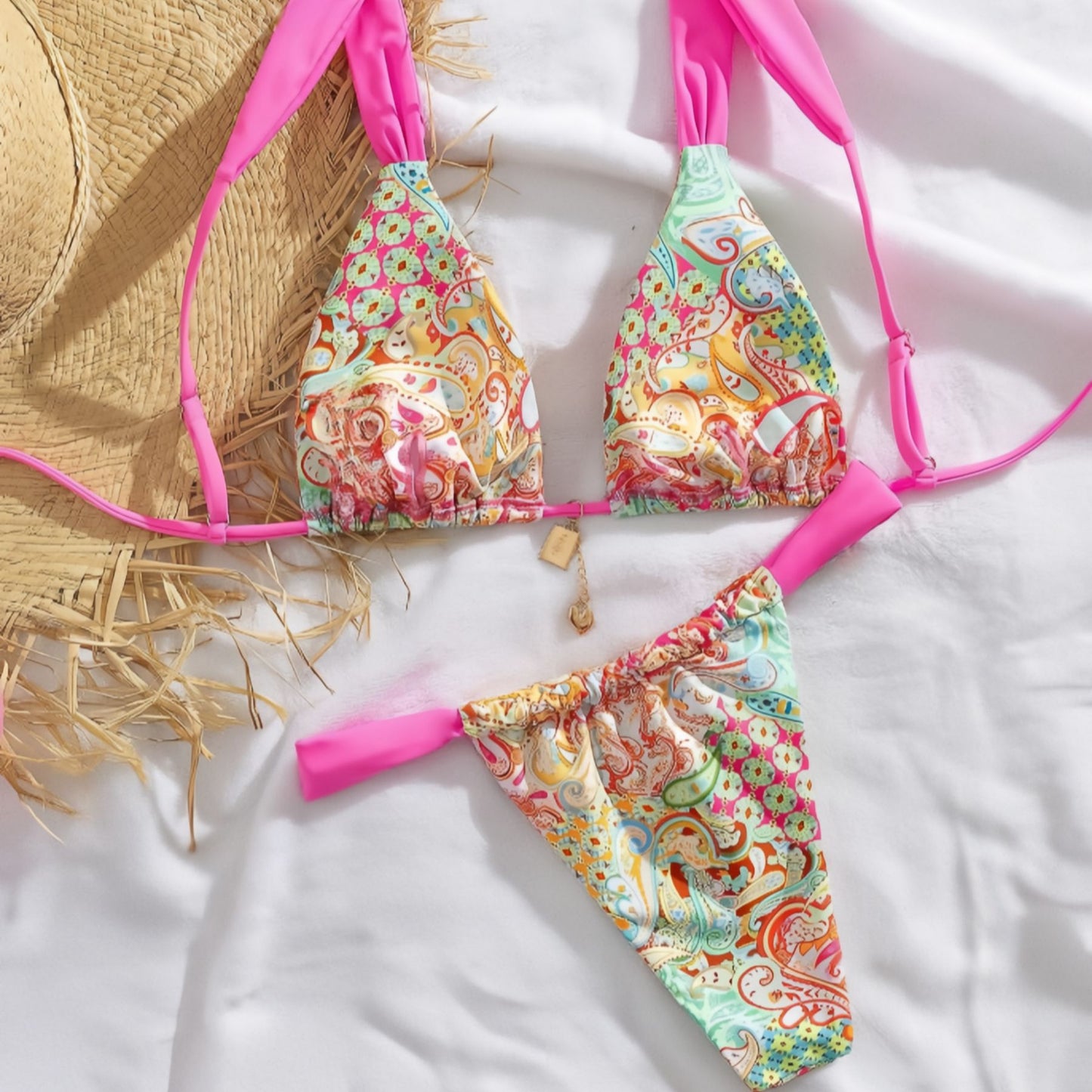 European Women's New Split Sexy Paisley Print Bikini Swimwear Export Bikini