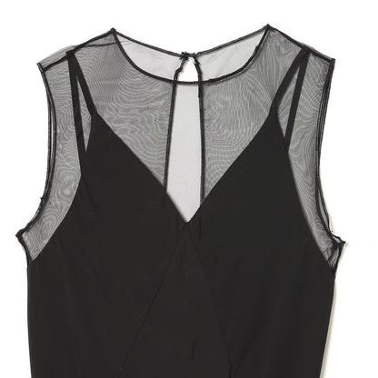 Elegant Sheer Dress Black Mini Dress for Women