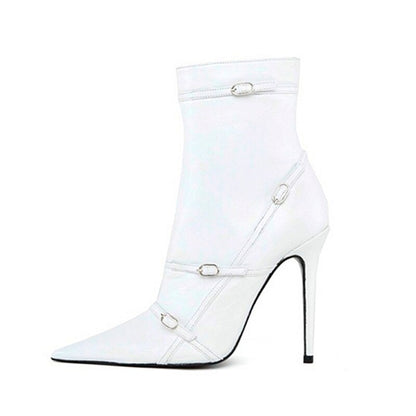 Women's Shoes New Autumn Thin High Heels Sexy Pointed Toe Black Beige Dress Party Wedding Lady Shoes Ankle Boots 41